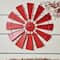 Glitzhome® 28.5" Red Metal Wind Spinner Wall Décor